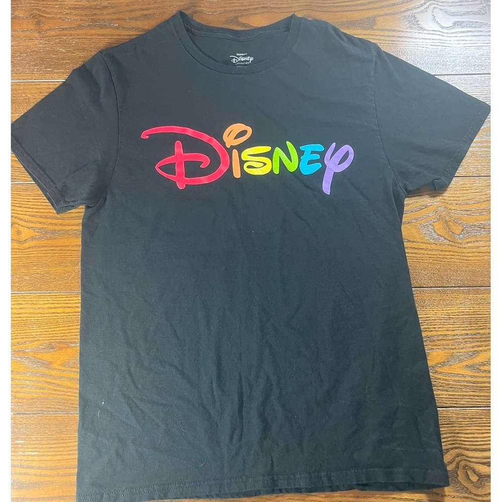 Disney Rainbow Collection T-Shirt Mens Medium Black Pride Logo Graphic Tee 2021